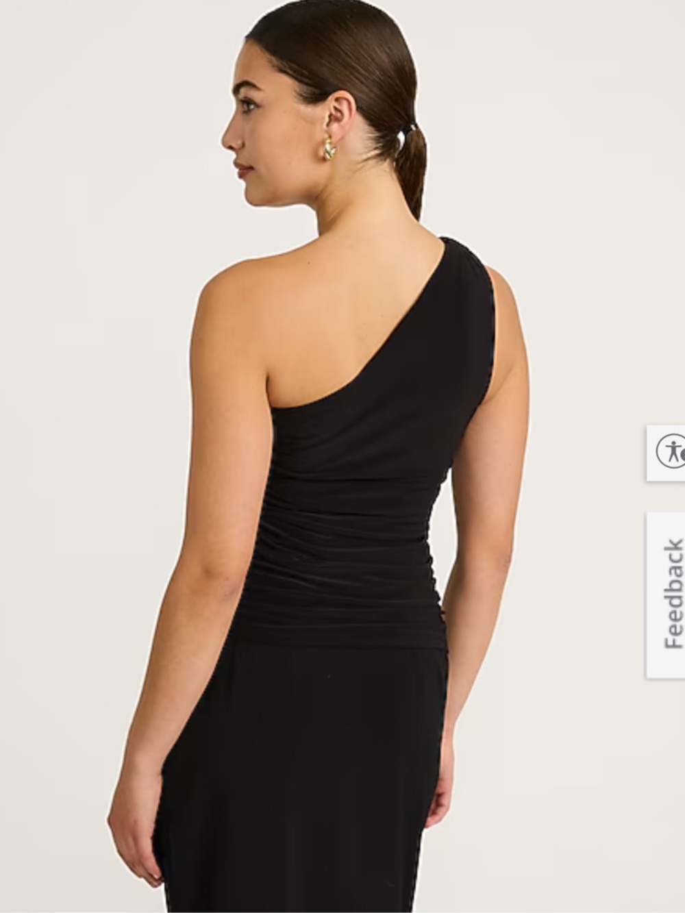 Express Black One-Shoulder Ruched Tank - Picture 2 of 9